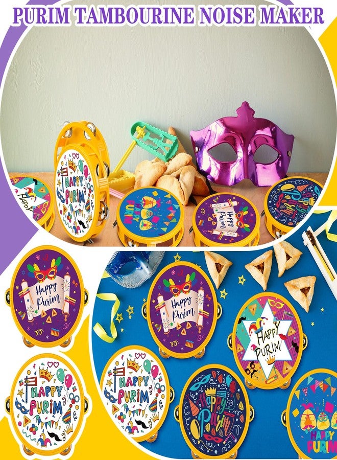Lukmaa 20 Pcs Happy Purim Tambourine Noisemaker Purim Percussion Musical Instruments Festivities Begin with Noise Maker for Happy Day Party Birthday Supplies - Image 4